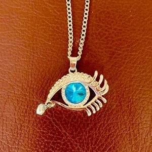 Necklace sterling silver. Eye devil silver tone. NWOT never worn.